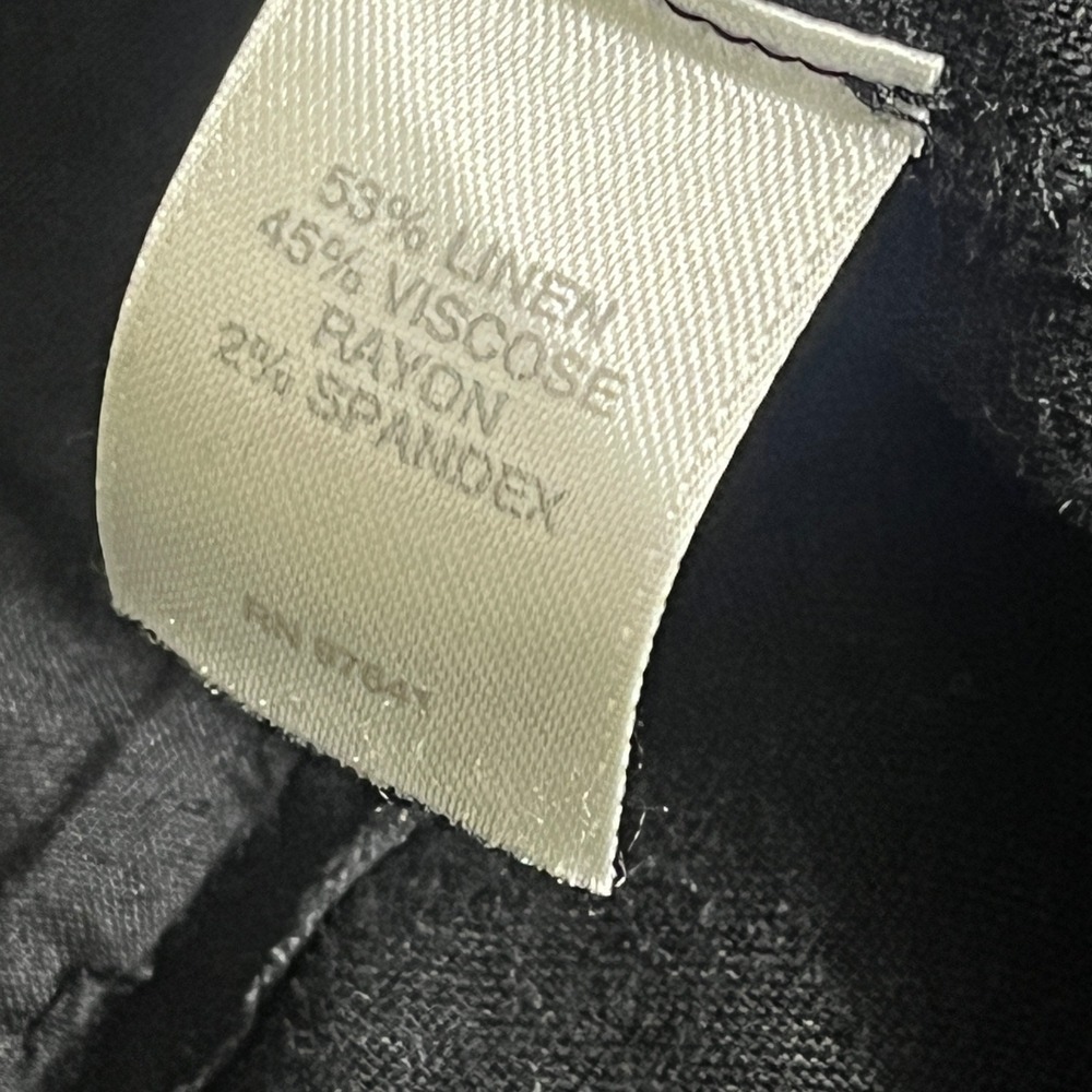 J. Jill Black Linen Stretch Pull On Tapered Cuffed Pants Large AP956 - Picture 4 of 7